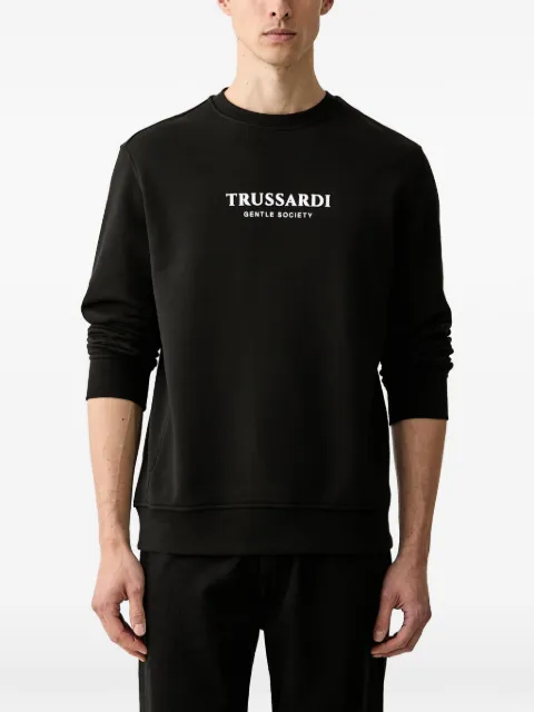 Trussardi logo-print crew-neck sweater Black G8468000248N
