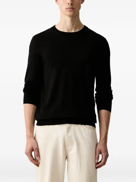 Trussardi logo-embroidered crew-neck sweater Black M0168000077N