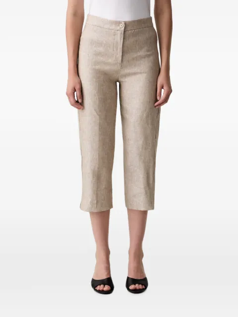 VICOLO pressed-crease cropped trousers Neutrals TAB1998