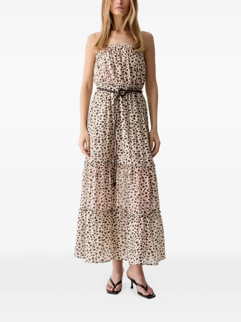 VICOLO animal-print midi dress Neutrals TAB0527