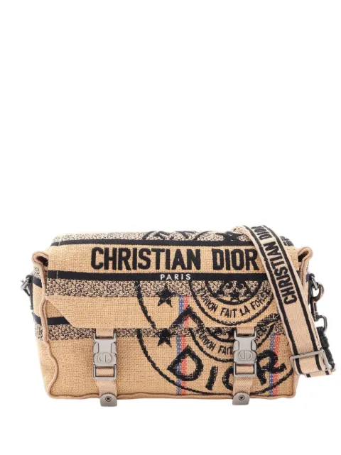 Christian Dior Pre-Owned 2000-2026 Jute Embroidered Diorcamp Messenger Bag crossbody bag Neutrals RQOFL174H3X70FN9