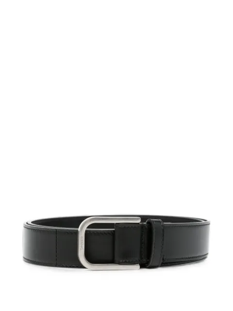 Saint Laurent logo-engraved leather buckle belt Black A005ABAAEJE
