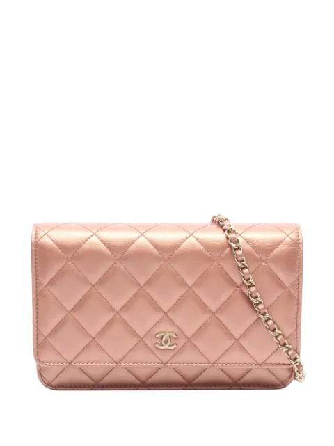 CHANEL Pre-Owned 2021-2026 CC Quilted Metallic Lambskin Wallet on Chain crossbody bag Gold AC196O5487C5JDV5