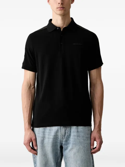 Karl Lagerfeld logo-print tape-detail polo shirt Black 745018563221