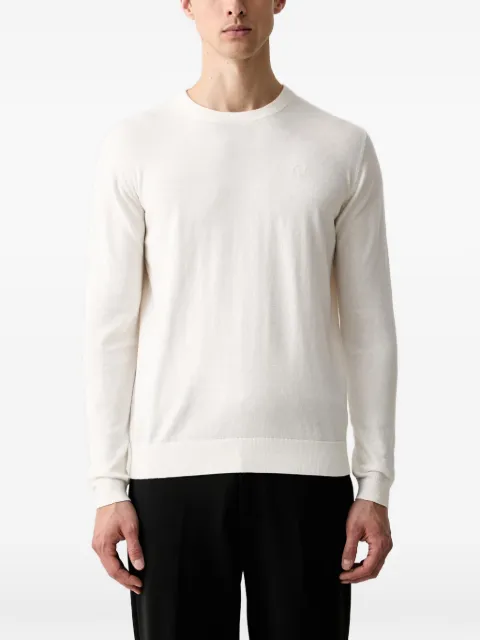 Karl Lagerfeld logo-patch crew-neck sweater White 655000563300