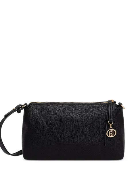 LIU JO logo-charm pebbled-effect shoulder bag Black AF6028ES039