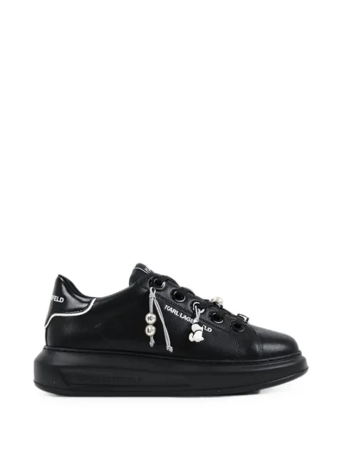 Karl Lagerfeld faux-pearl embellished sneakers Black KL62516T