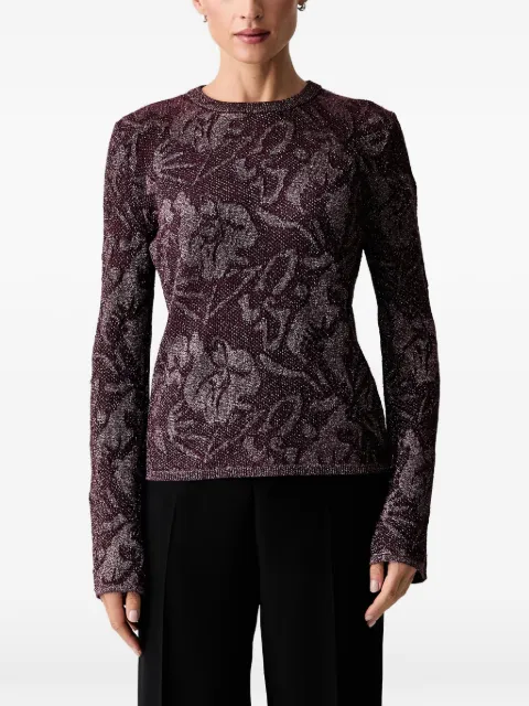 LIU JO floral-jacquard lamé sweater Purple WF6093MA26S