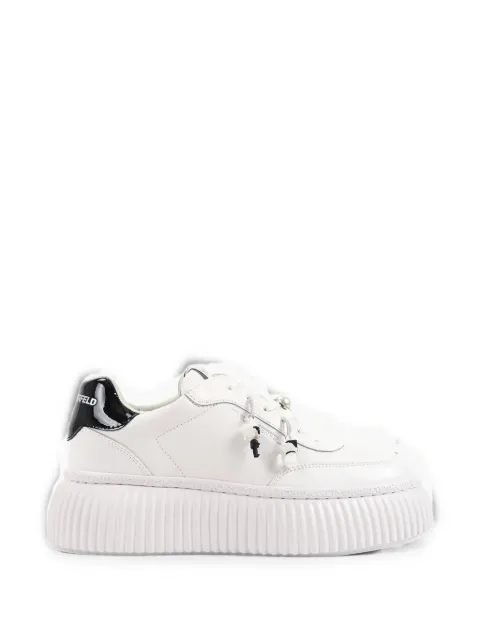 Karl Lagerfeld pearl-embellished platform sneakers White KL42377T