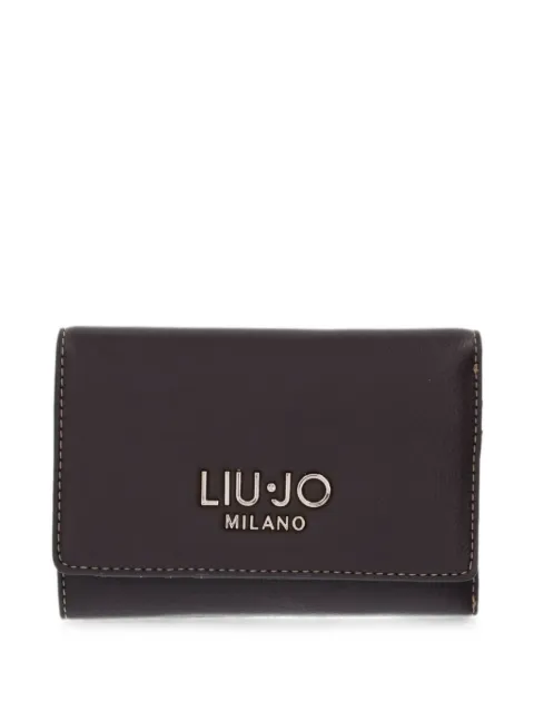 LIU JO logo-plaque topstitched wallet Brown AF6172E1120