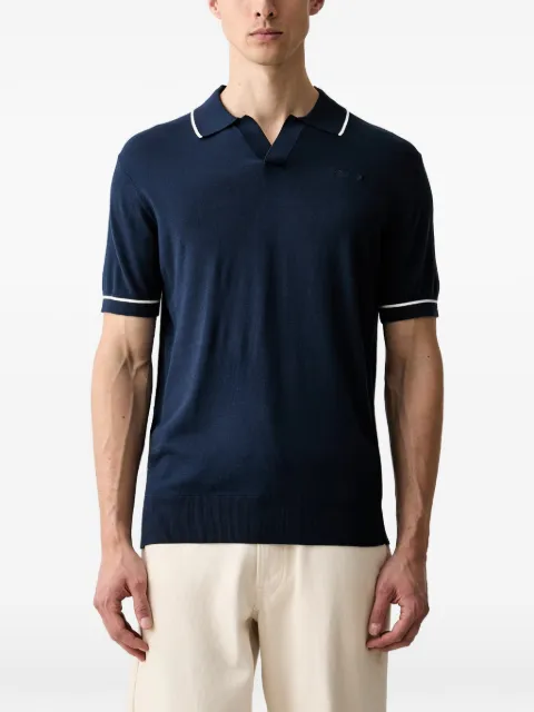 Karl Lagerfeld contrast-trim logo-embroidered polo shirt Blue 655008563302