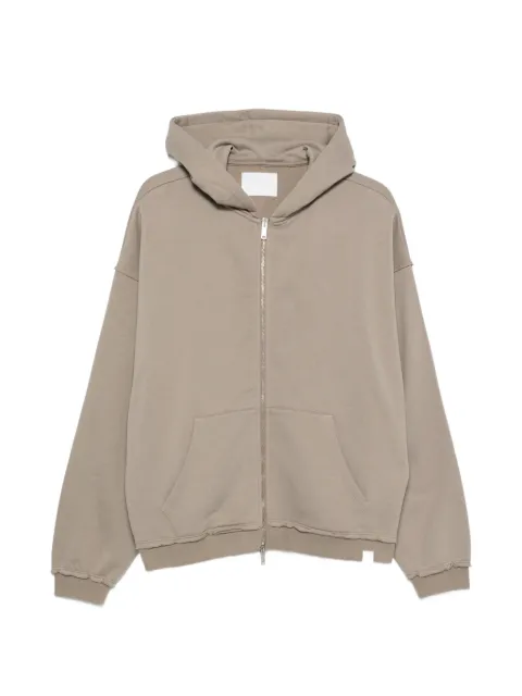 WOC New Haven raw-edge zip-up hoodie Neutrals 126SW190FL