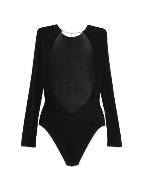 Saint Laurent open-back logo-pendant bodysuit Black 876794Y38DS