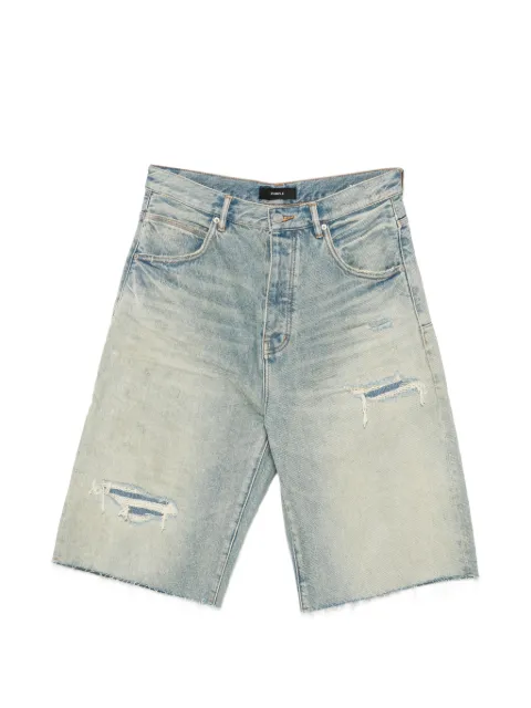 Purple Brand distressed raw-cut shorts Blue P070ANDL826