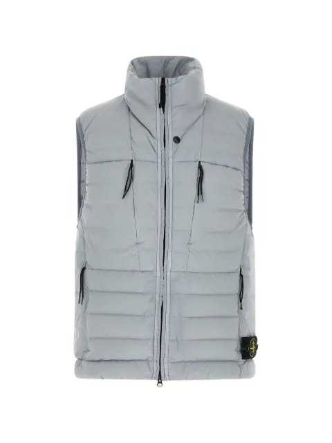 Stone Island quilted badge logo vest Grey L2S15G100011S0183