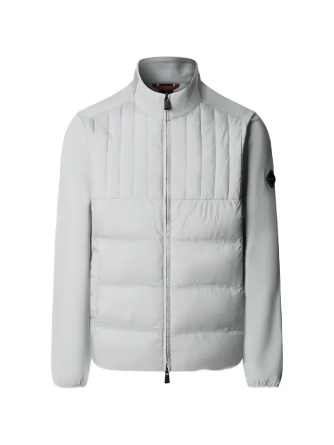 Hackett London quilted panelled zip-up sweater Grey HM5800123