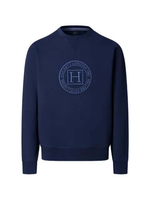 Hackett London logo-embroidered crew-neck sweater Blue HM5800112584