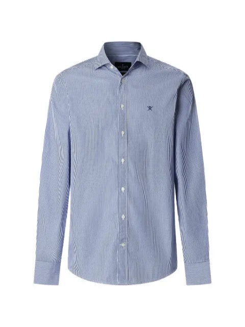 Hackett London stripe long-sleeve cotton shirt Blue HM3010537