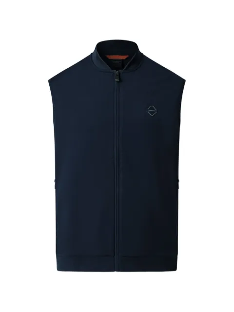 Hackett London logo-patch zip-up gilet Blue HM5800117