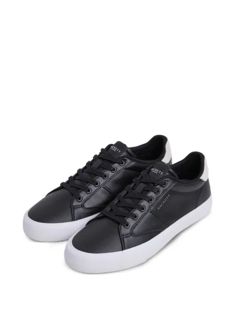 Hackett London logo-print leather low-top sneakers Black HMS200066