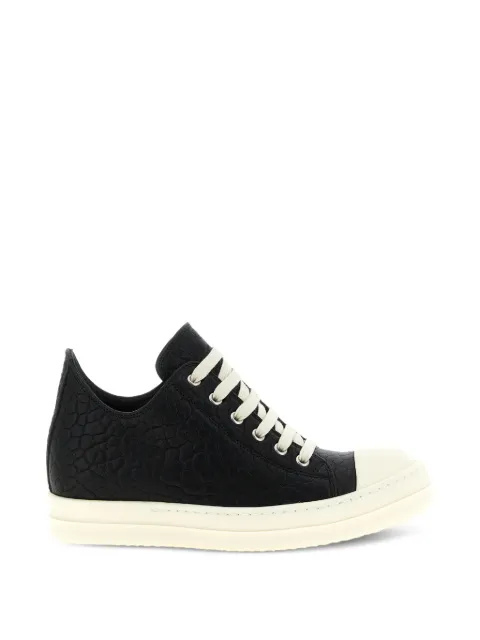 Rick Owens python-effect hammered leather sneakers Black RP02F5891LBB911