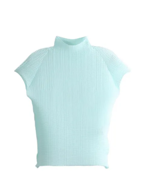 Issey Miyake Wooly Pleats-68 pleated high-neck top Blue IM68FJ401
