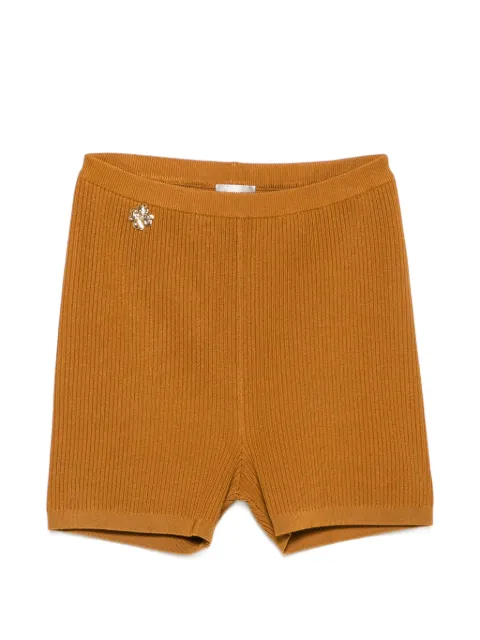 Saint Laurent rib-knit cycling shorts Brown 873968Y77MA