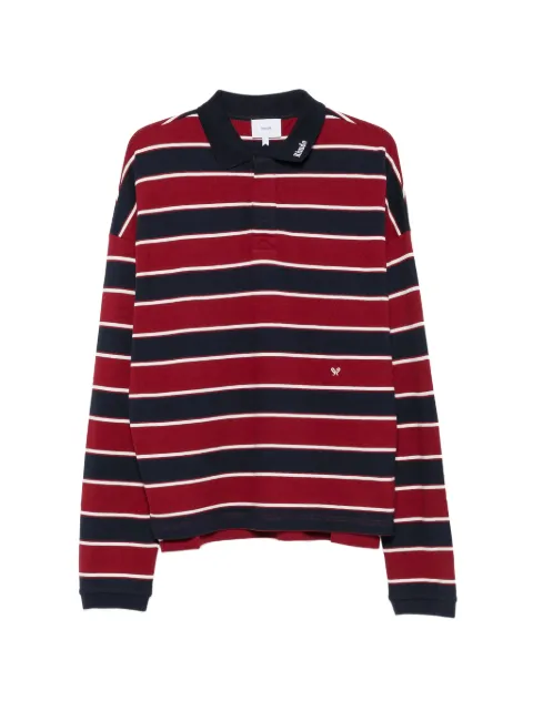 RHUDE striped long-sleeve polo shirt Red RHPF26PO02212