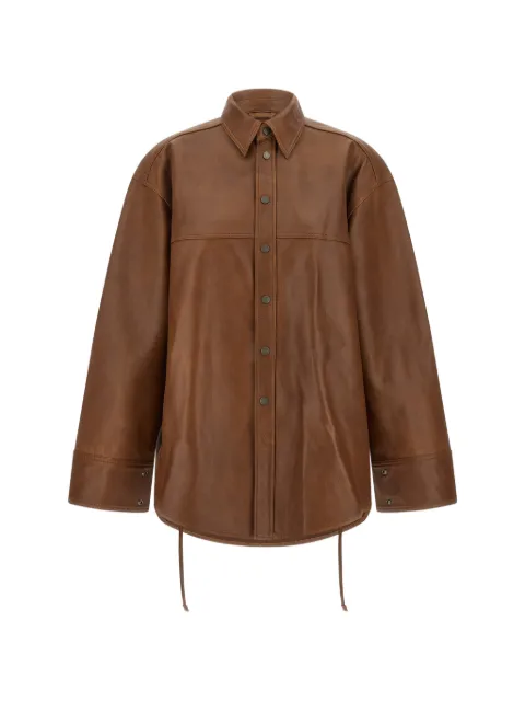 Haikure Victoria leather shirt Brown HEW06107PL008TP
