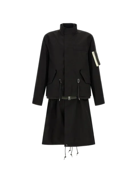 sacai layered ripstop parka Black 2604034