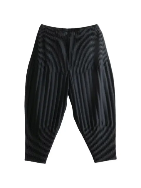 Homme Plissé Issey Miyake pleated cropped trousers Black HP68JF553