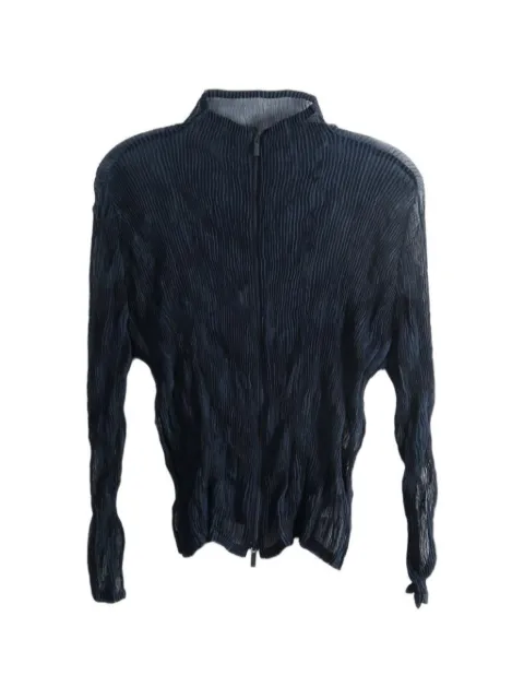 Issey Miyake Chiffon Twist 1 pleated cardigan Blue IM68FJ418