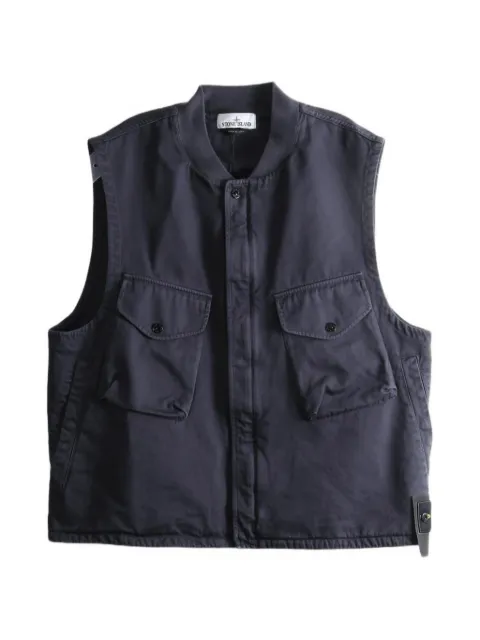 Stone Island G100013 dense cotton twill-tc vest Blue L2S15G100013S0404