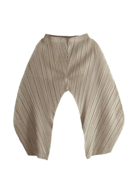 Pleats Please Issey Miyake pleated tapered trousers Neutrals PP68JF373