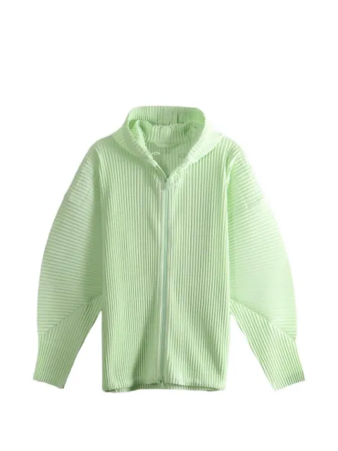 Homme Plissé Issey Miyake pleated hooded jacket Green HP68JL071