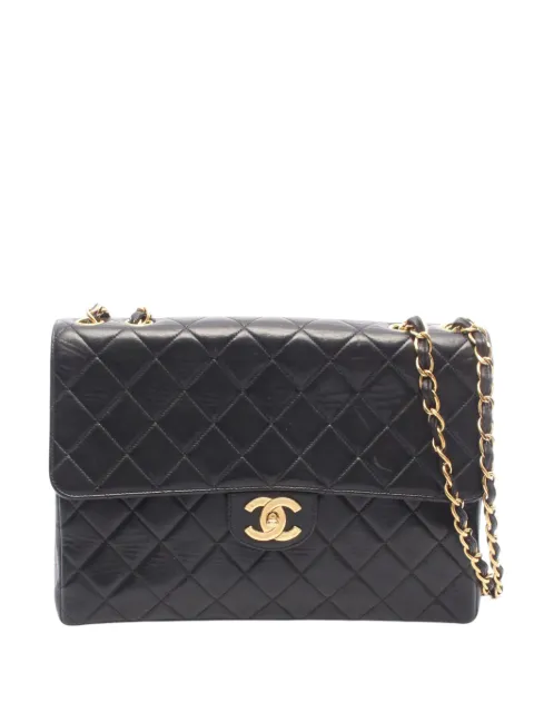 CHANEL Pre-Owned 1996-1997 Medium CC Quilted Lambskin Single Flap shoulder bag Black BZCN834W92L7B1UQ