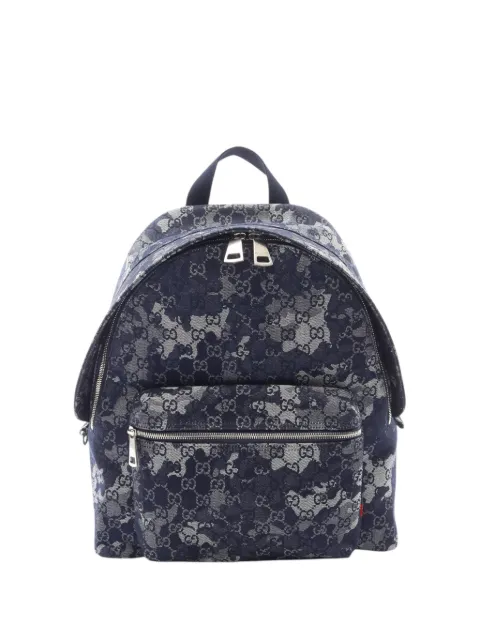 Gucci Pre-Owned 2016-2026 GG Denim backpack Blue 4OM464LWOJL1OKVF