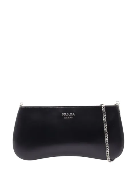 Prada Pre-Owned 2018-2019 Spazzolato Sidonie Chain crossbody bag Black AGJ2ONXUVTZVPAJ3