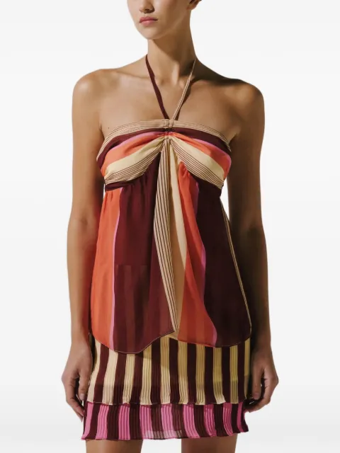Baobab Romina striped halterneck blouse Brown 6481666