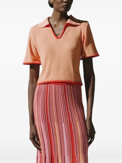 Baobab Carlotta V-neck knit T-shirt Orange 6361633
