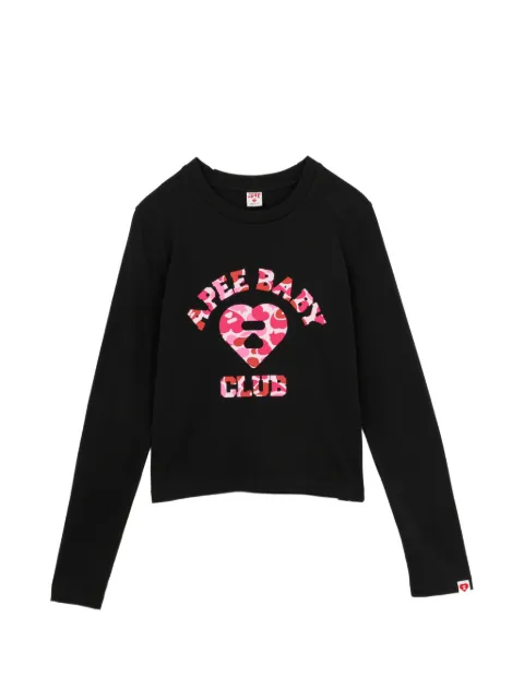 APEE™ by *A BATHING APE® camo-heart logo T-shirt Black 0PXLTAF389A6RBKT00S