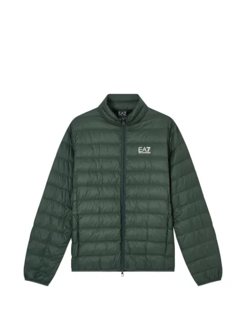 Ea7 Emporio Armani logo-print quilted jacket Green 8NPB23PNGPZU7260