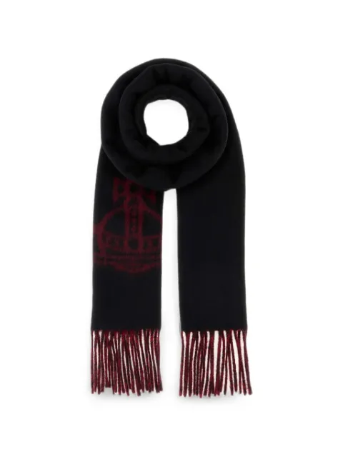Vivienne Westwood Double Face fringed scarf Black 81030006W01MK