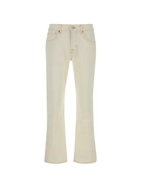 7 For All Mankind Straight contrast-stitching jeans White 7T4D0G96