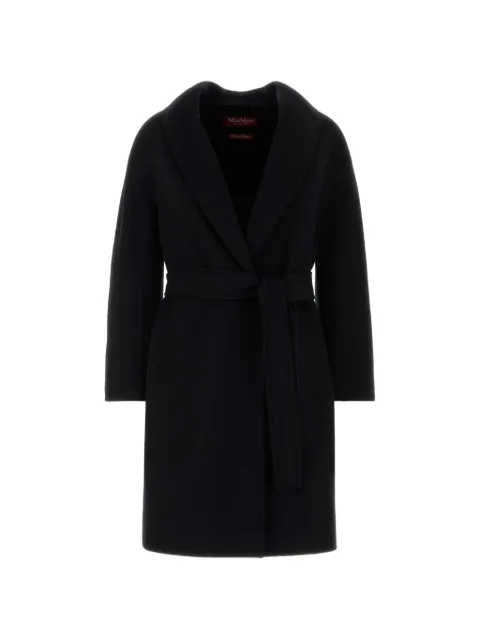Max Mara Estremo belted shawl-collar coat Black 2626016031600