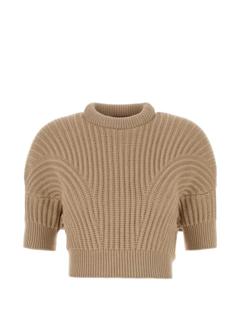 Sportmax ribbed-knit cropped sweater Neutrals 2622366061