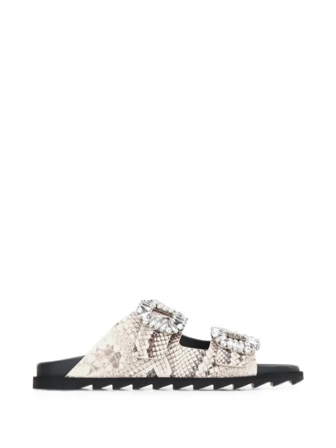 Roger Vivier Slidy Viv Strass buckle sandals Neutrals RVW45818820VJF