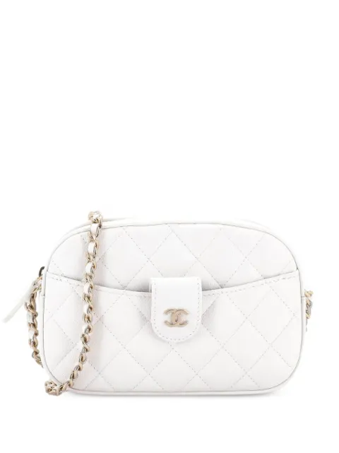 CHANEL Pre-Owned Slip Pocket Camera Case Bag Quilted Caviar Mini crossbody bag White ISJ72YTV06VRX8LS