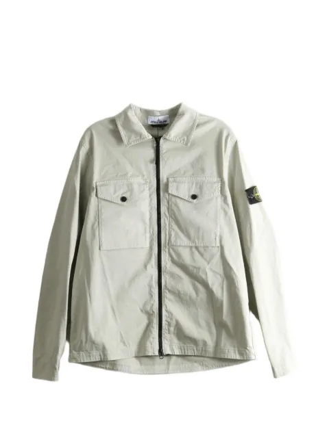 Stone Island 1200010 stretch organic cotton satin overshirt Neutrals 1200010S0012
