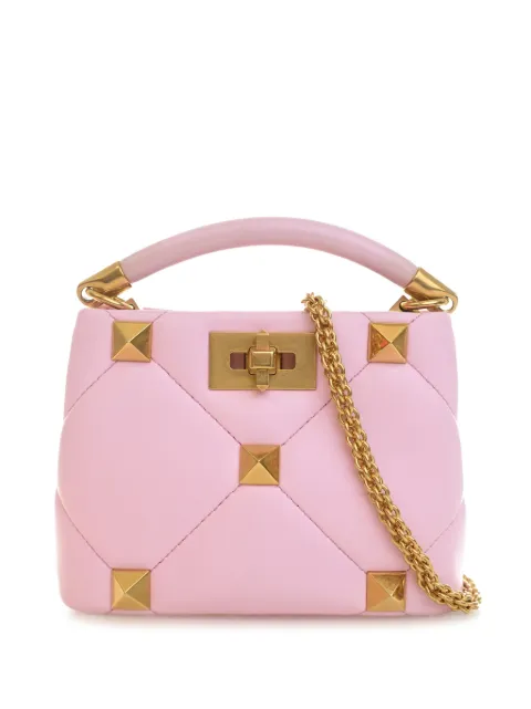 Valentino Garavani Pre-Owned 2018-2026 Small Nappa Roman Stud The Handle Bag satchel Pink LJK2DAXQGL4B8YDH